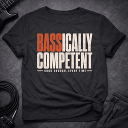 Bassically Competent T Shirt Gift For Bass Player