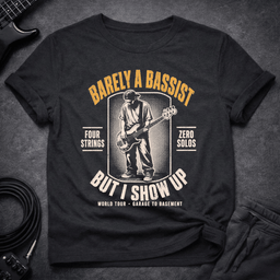 I Just Show Up T Shirt Gift For Bass Player