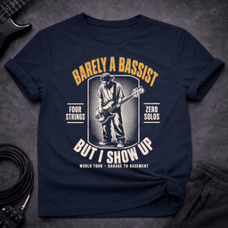 I Just Show Up T Shirt Gift For Bass Player