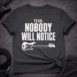 Nobody Will Notice T Shirt Gift For Bass Player