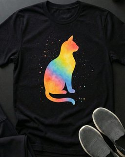 Color Splash Tee Gift For Cat Lover