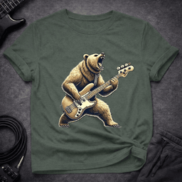Bear Bassist T Shirt Gift For Bass Player