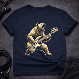 Bear Bassist T Shirt Gift For Bass Player