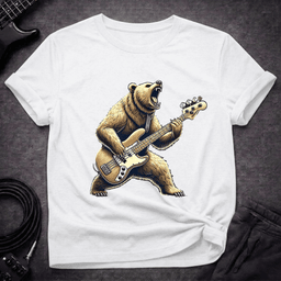 Bear Bassist T Shirt Gift For Bass Player