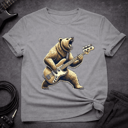 Bear Bassist T Shirt Gift For Bass Player