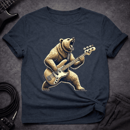 Bear Bassist T Shirt Gift For Bass Player