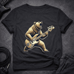 Bear Bassist T Shirt Gift For Bass Player