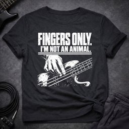 Fingers Only T Shirt Gift For Bass Player