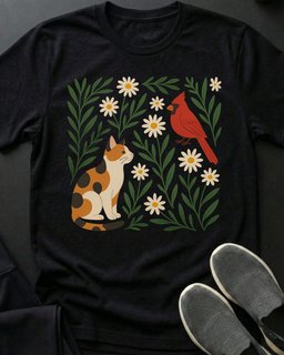 Cardinal Tee Gift For Cat Lover