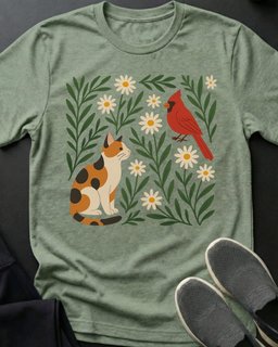 Cardinal Tee Gift For Cat Lover