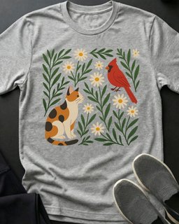 Cardinal Tee Gift For Cat Lover