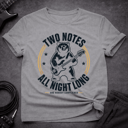 Two Notes All Night T Shirt Gift For Bass Player