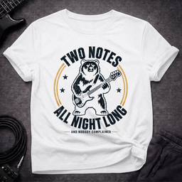 Two Notes All Night T Shirt Gift For Bass Player