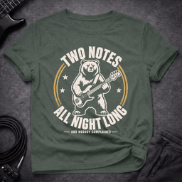 Two Notes All Night T Shirt Gift For Bass Player