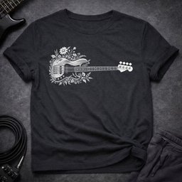Floral Bass T Shirt Gift For Bass Player
