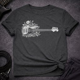 Floral Bass T Shirt Gift For Bass Player