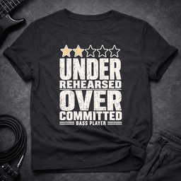 Under Rehearsed Bass Player T Shirt Gift For Bass Player