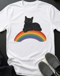 Comfy Rainbow Tee Gift For Cat Lover