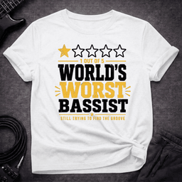 1 Star Bassist T Shirt Gift For Bass Player