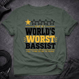 1 Star Bassist T Shirt Gift For Bass Player