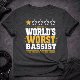 1 Star Bassist T Shirt Gift For Bass Player