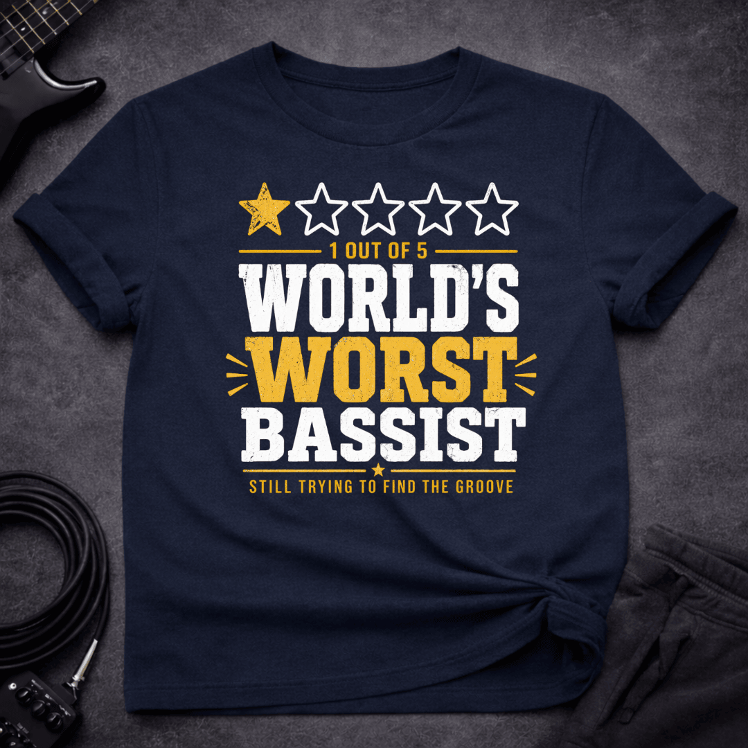 1 Star Bassist T Shirt Gift For Bass Player