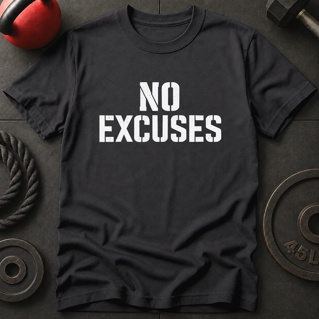 No Excuses Motivational T Shirt Gift For Fitness Lover