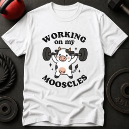 Working On My Mooscles T Shirt Gift For Fitness Lover
