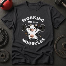 Working On My Mooscles T Shirt Gift For Fitness Lover