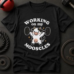 Working On My Mooscles T Shirt Gift For Fitness Lover