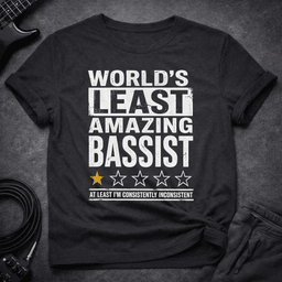 Least Amazing Bassist T Shirt Gift For Bass Player