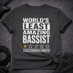 Least Amazing Bassist T Shirt Gift For Bass Player