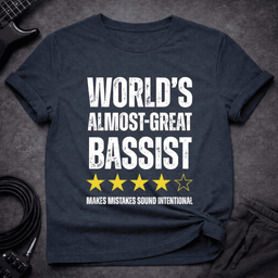 Worlds Almost Great Bassist T Shirt Gift For Bass Player