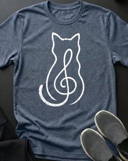 Cat In Treble Tee Gift For Cat Lover