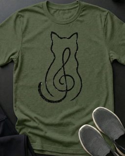 Cat In Treble Tee Gift For Cat Lover