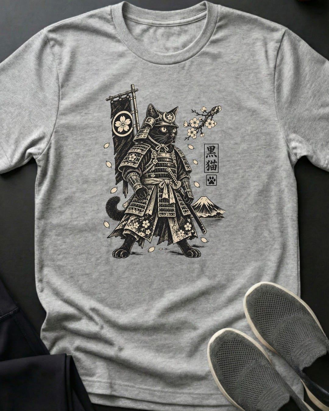 Armored Samurai Cat Tee Gift For Cat Lover