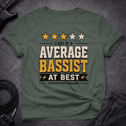 Average Bassist T Shirt Gift For Bass Player