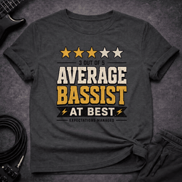 Average Bassist T Shirt Gift For Bass Player