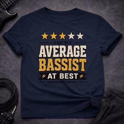 Average Bassist T Shirt Gift For Bass Player