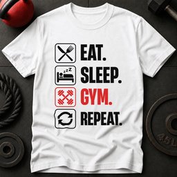 Eat Sleep Gym Repeat T Shirt Gift For Fitness Lover