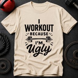 I Work Out Because Im Ugly T Shirt Gift For Fitness Lover