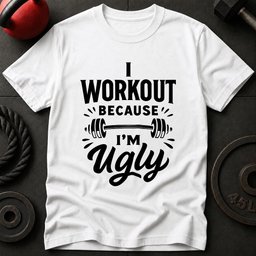 I Work Out Because Im Ugly T Shirt Gift For Fitness Lover