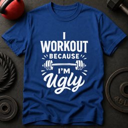 I Work Out Because Im Ugly T Shirt Gift For Fitness Lover