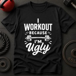 I Work Out Because Im Ugly T Shirt Gift For Fitness Lover