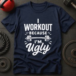 I Work Out Because Im Ugly T Shirt Gift For Fitness Lover