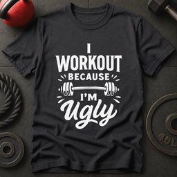 I Work Out Because Im Ugly T Shirt Gift For Fitness Lover