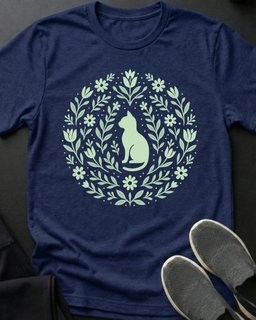 Cat Flowers Tee Gift For Cat Lover