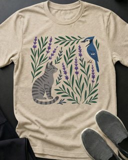 Blue Jay Tee Gift For Cat Lover