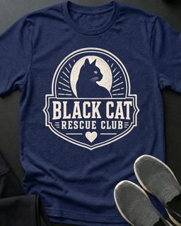 Black Cat Rescue Club Tee Gift For Cat Lover