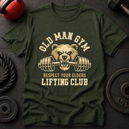 Old Man Gym Bear T Shirt Gift For Fitness Lover
